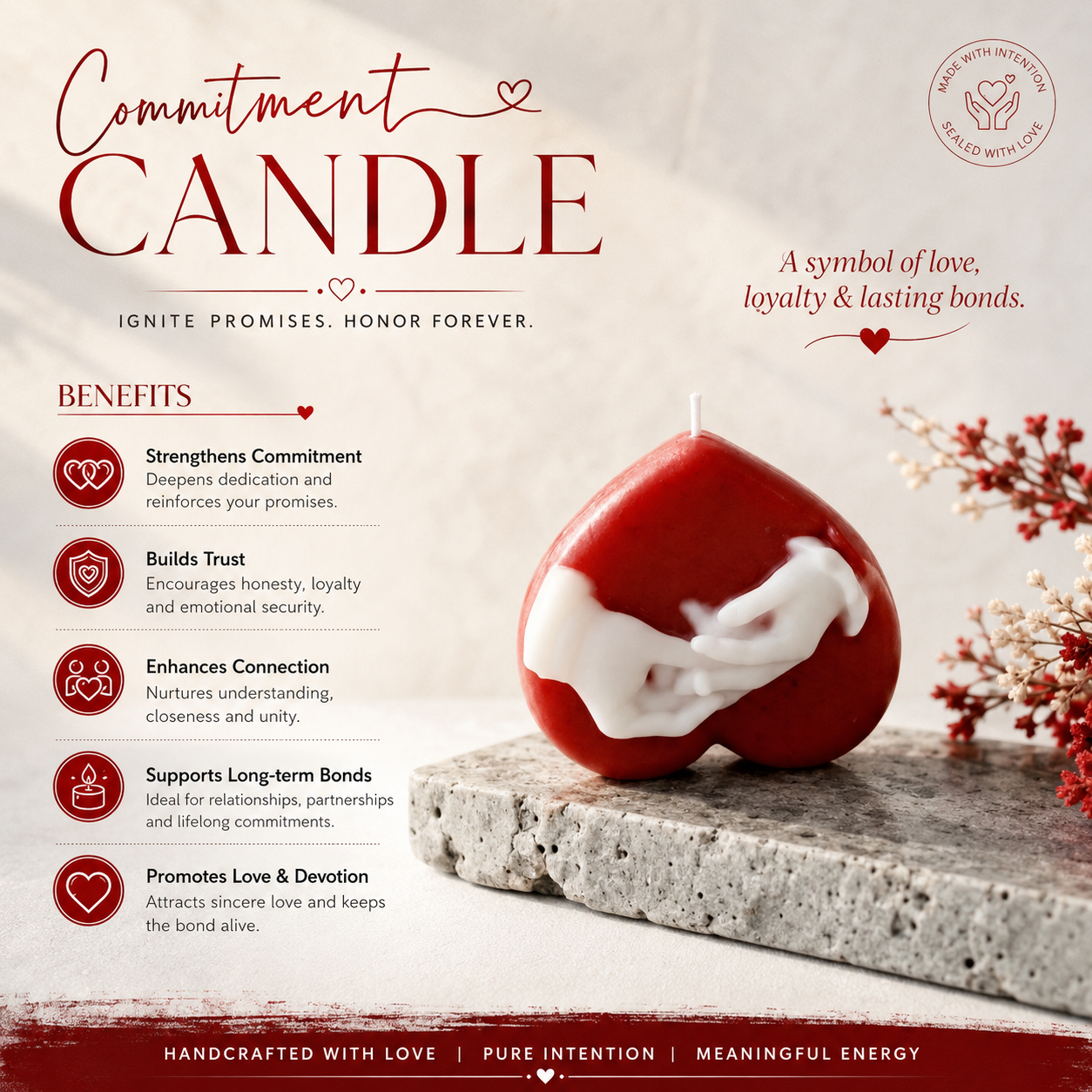 Commitment Candle (Red & White)