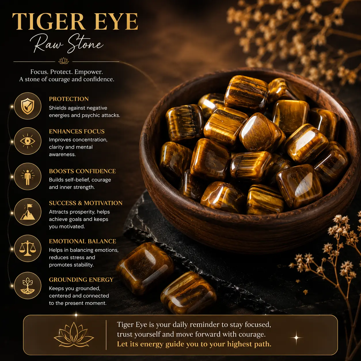 Tiger Eye Raw Stones
