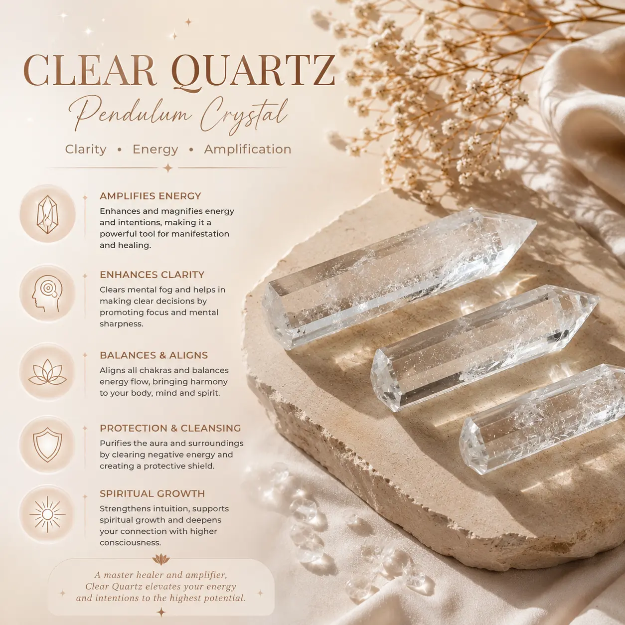 Clear Quartz Pendulum Crystal