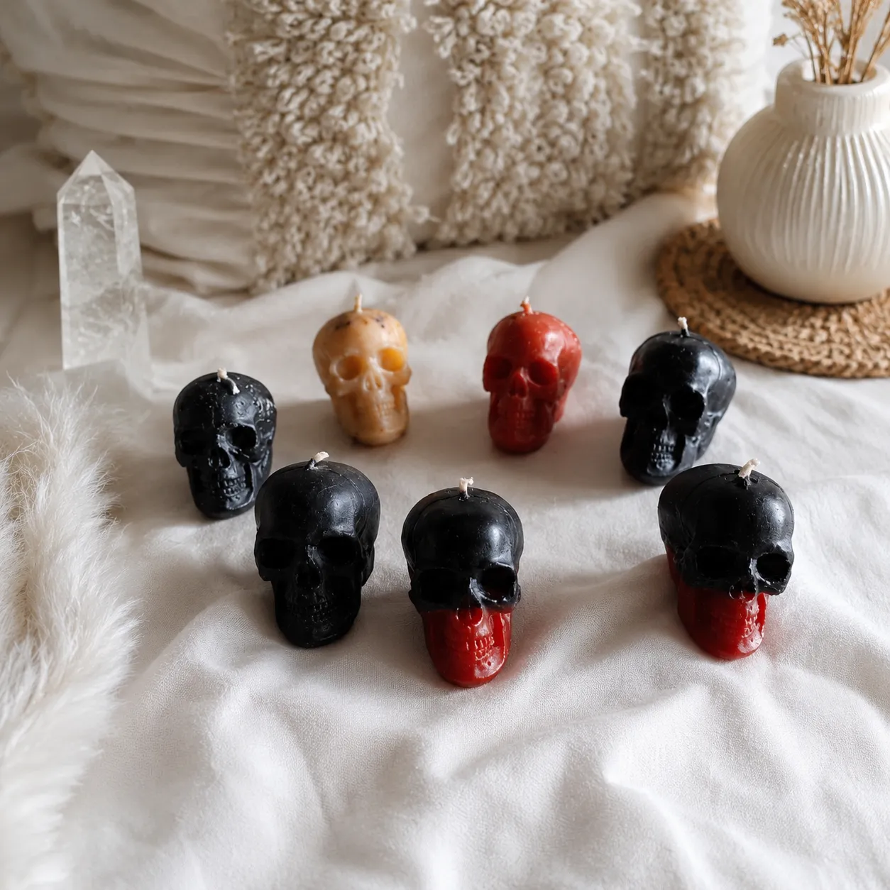 Black Skull Candle