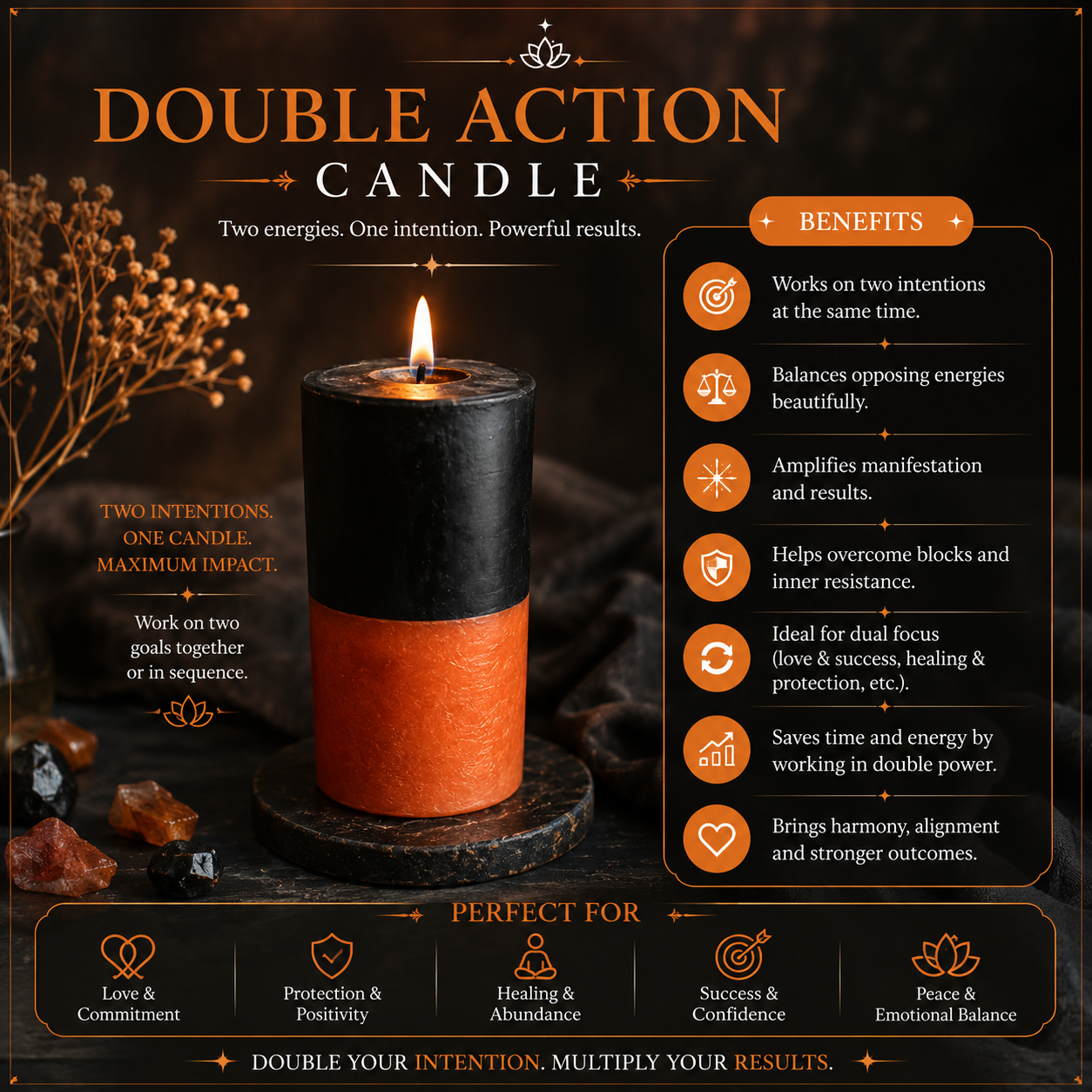 Double Action Candle (Orange)