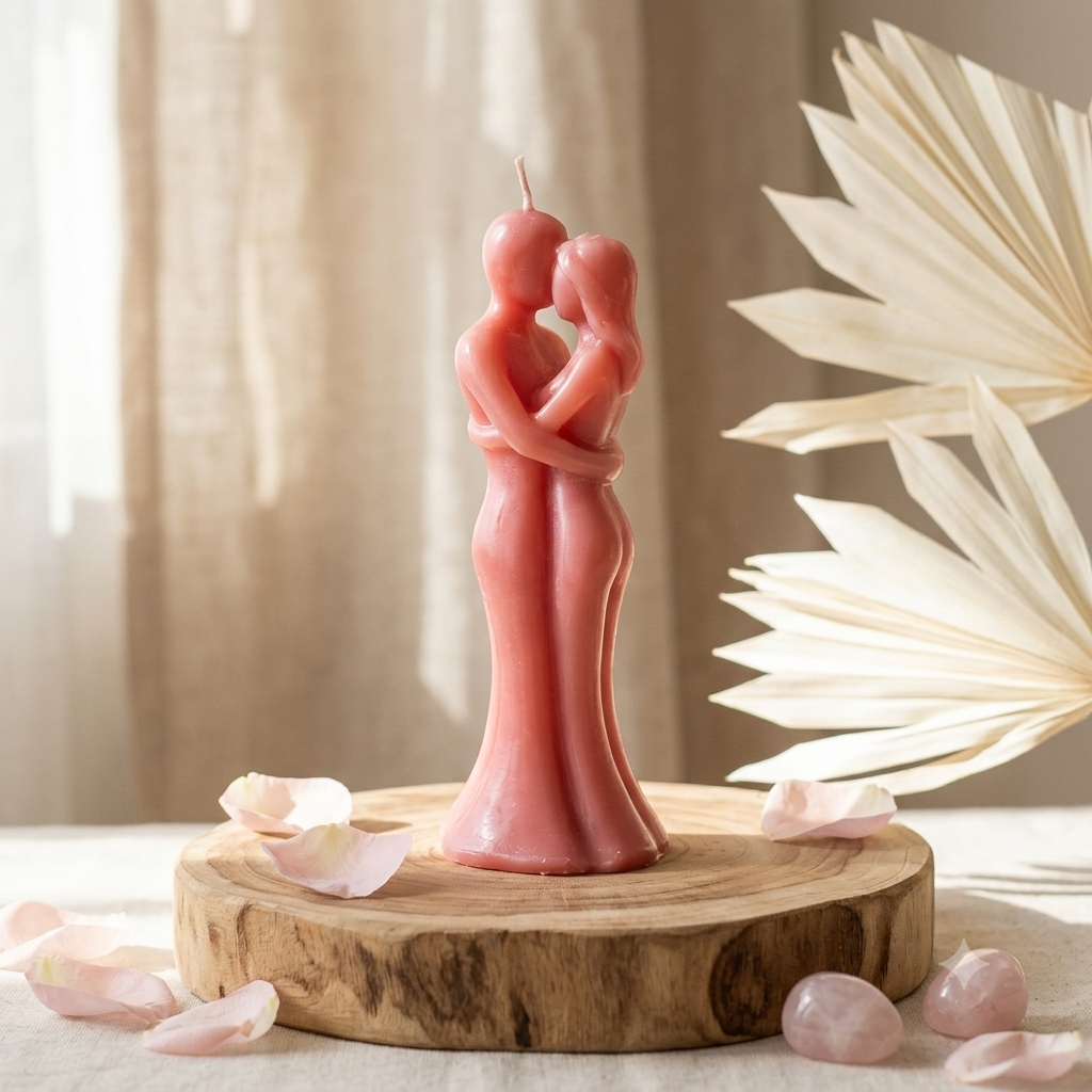 Pink Couple Candle
