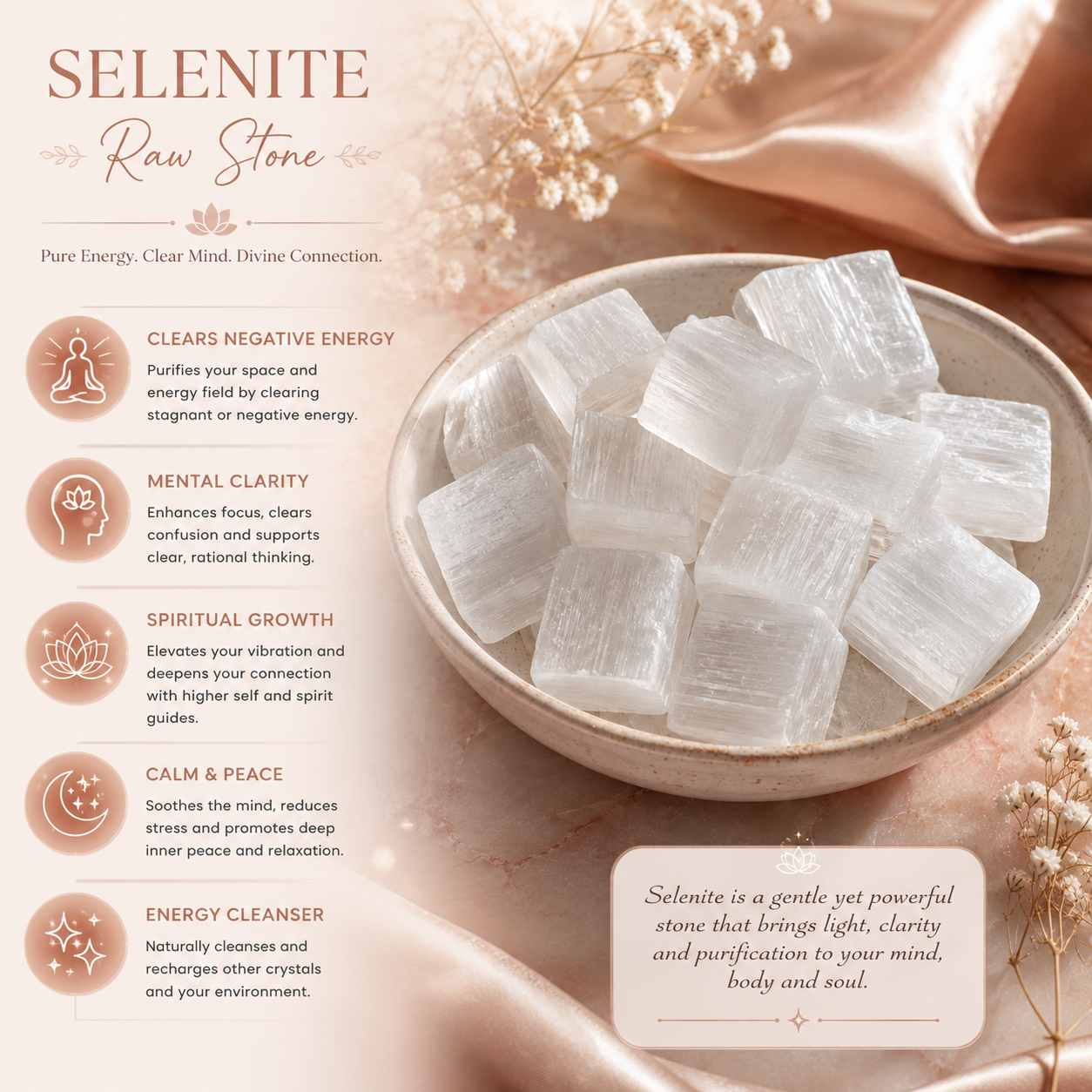 Selenite Raw Stone