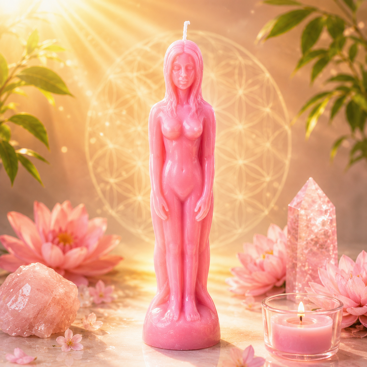 Female Figure Candle Pink