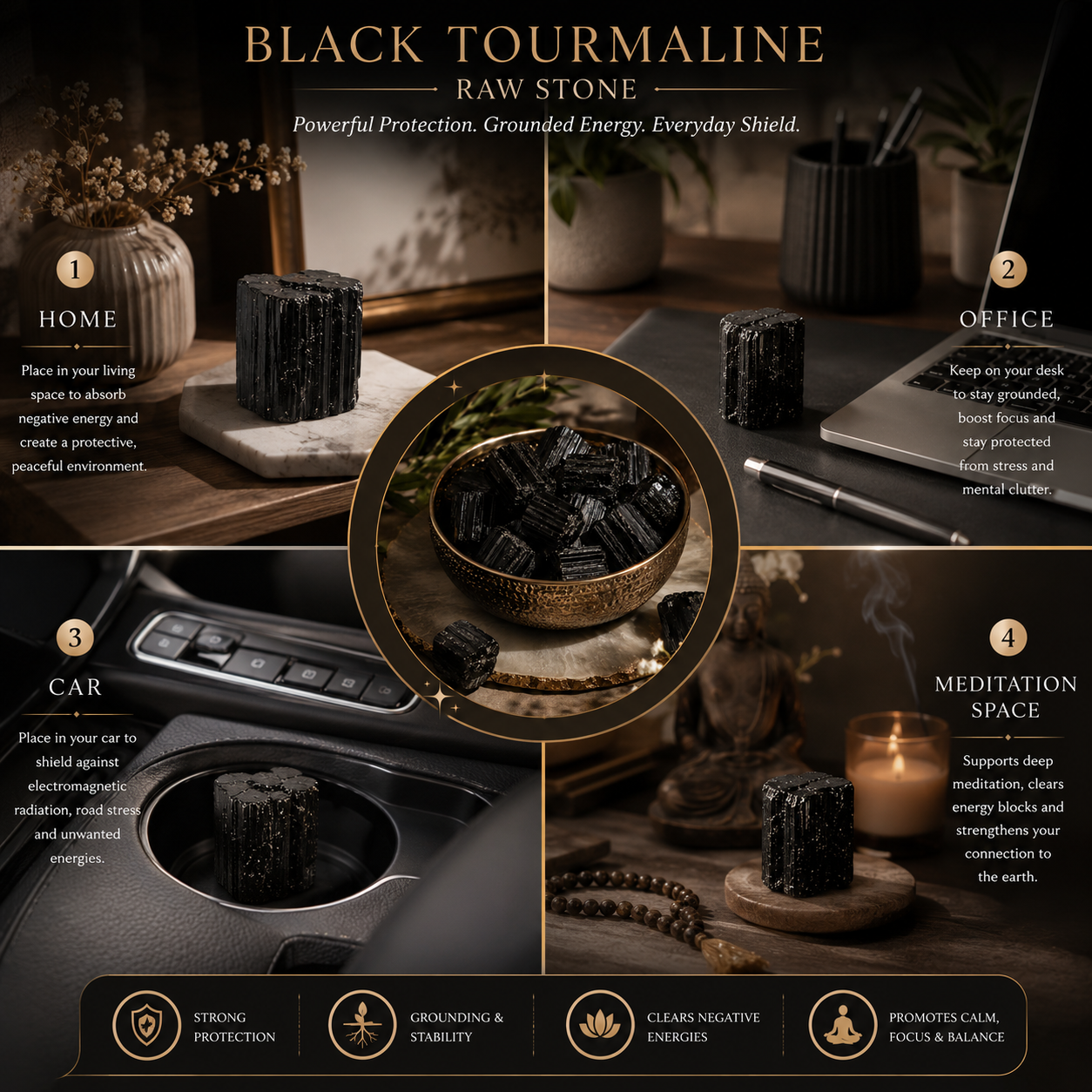 Black Tourmaline Raw Stone