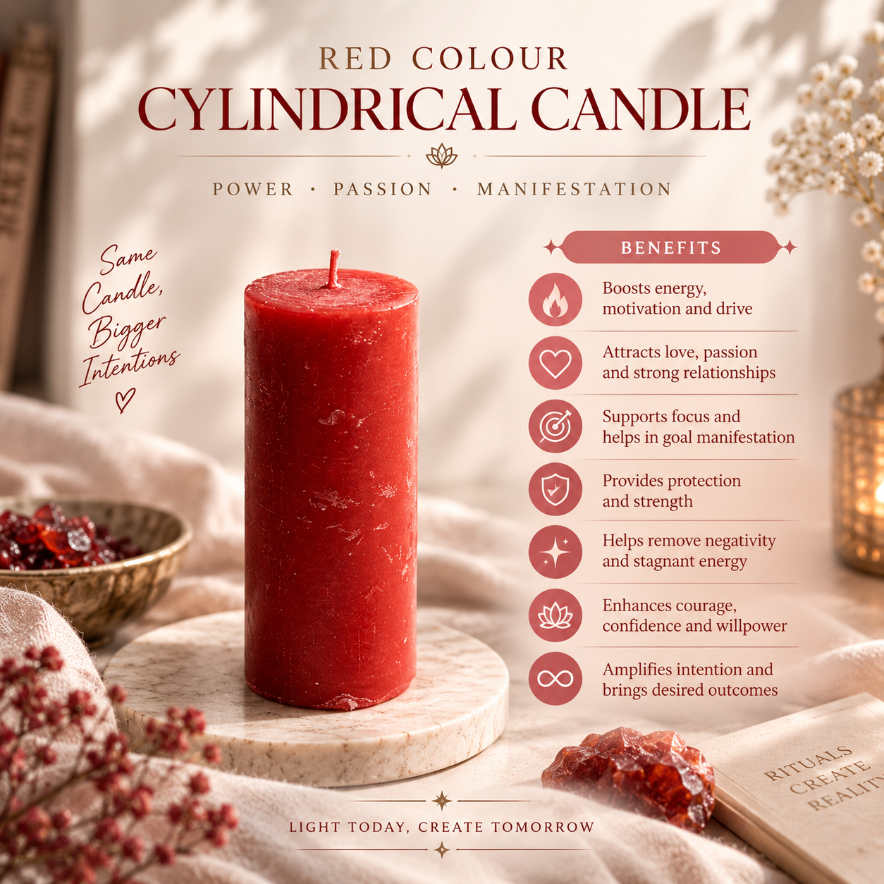Red Cylindrical Candle