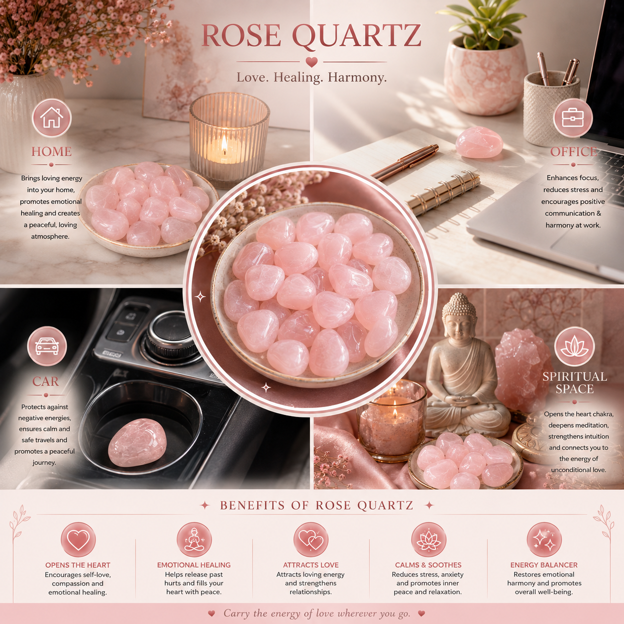 Rose Quartz Raw Stones