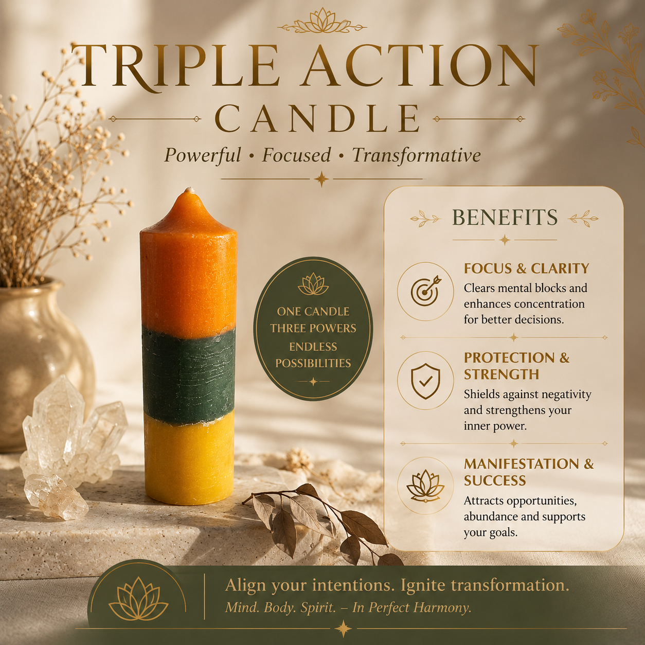 Triple Action Candle (Large)