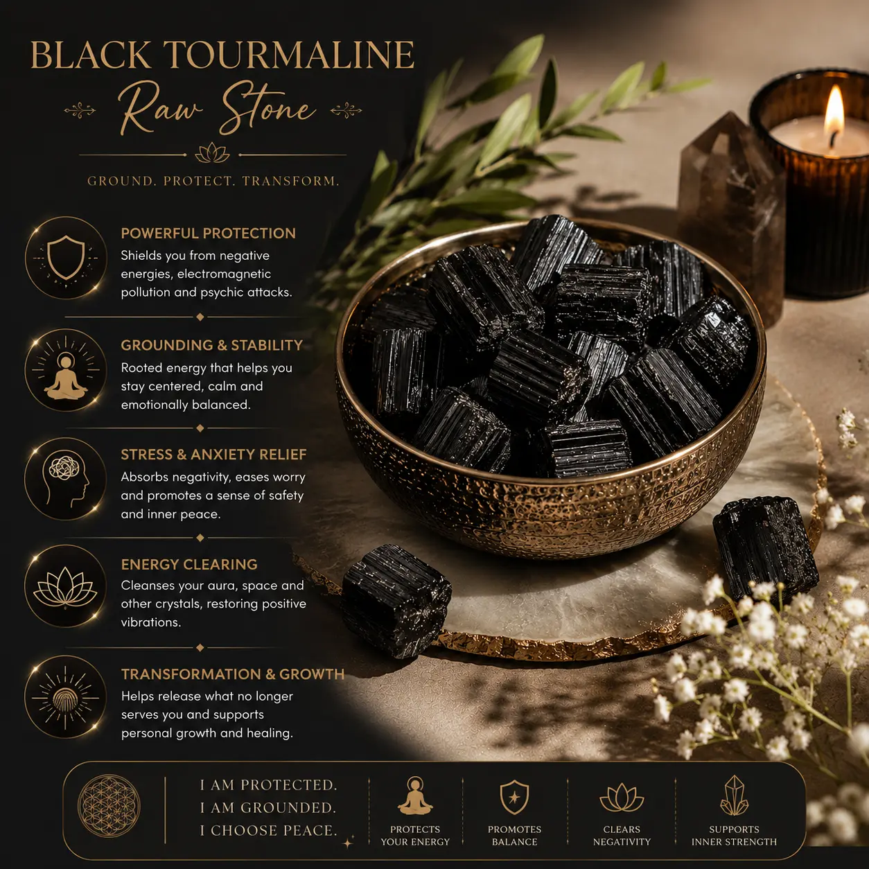 Black Tourmaline Raw Stone