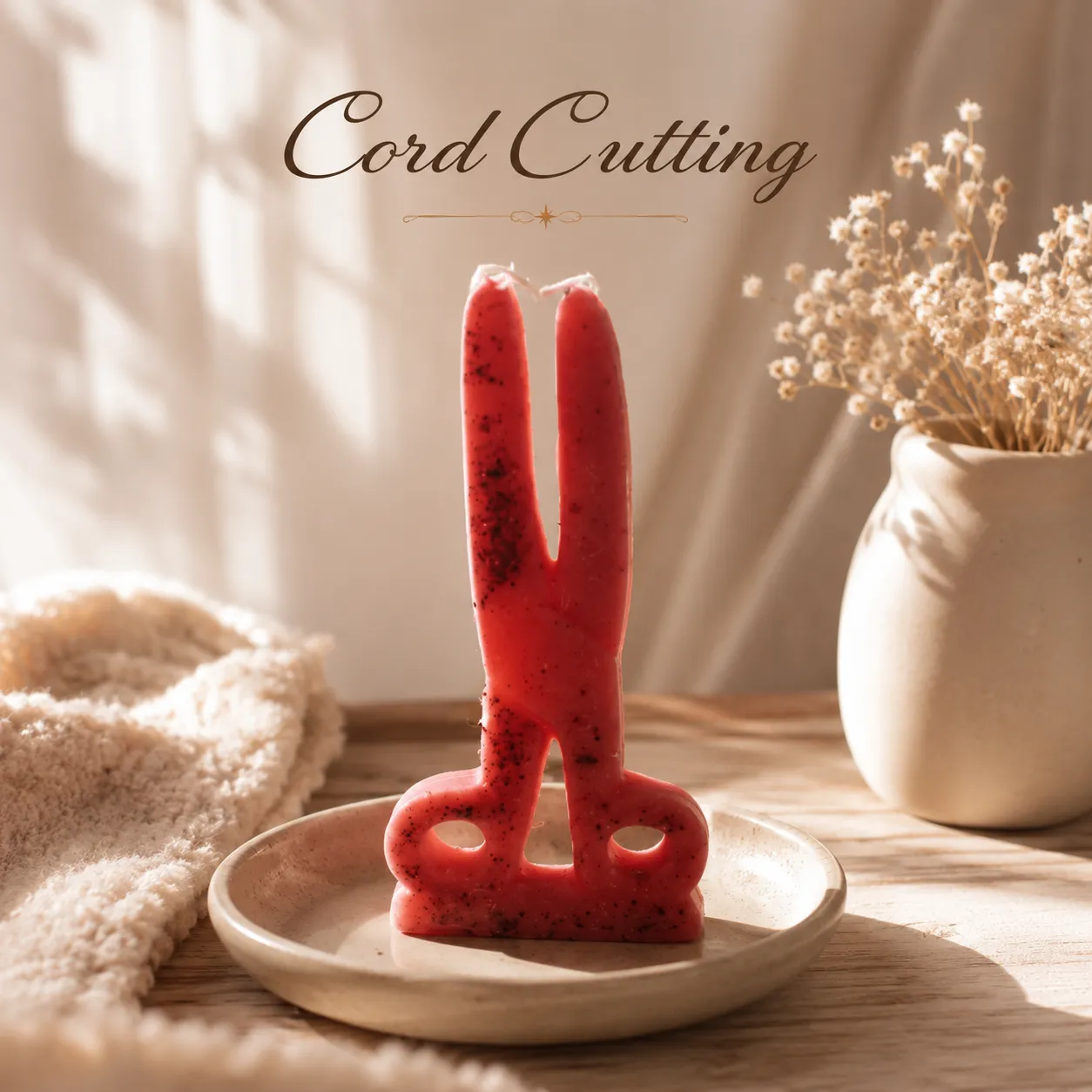 Cord Cutting Candle