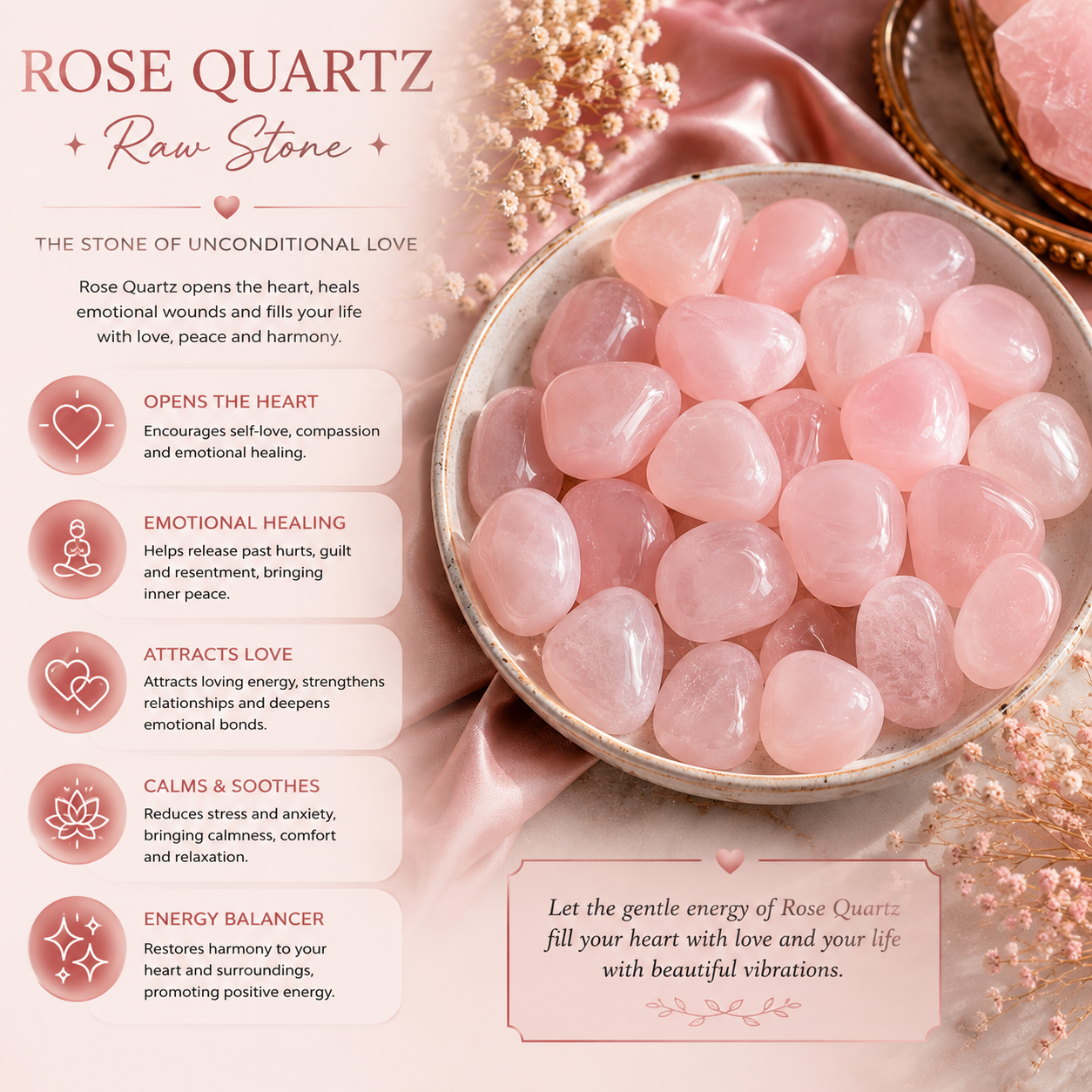 Rose Quartz Raw Stones