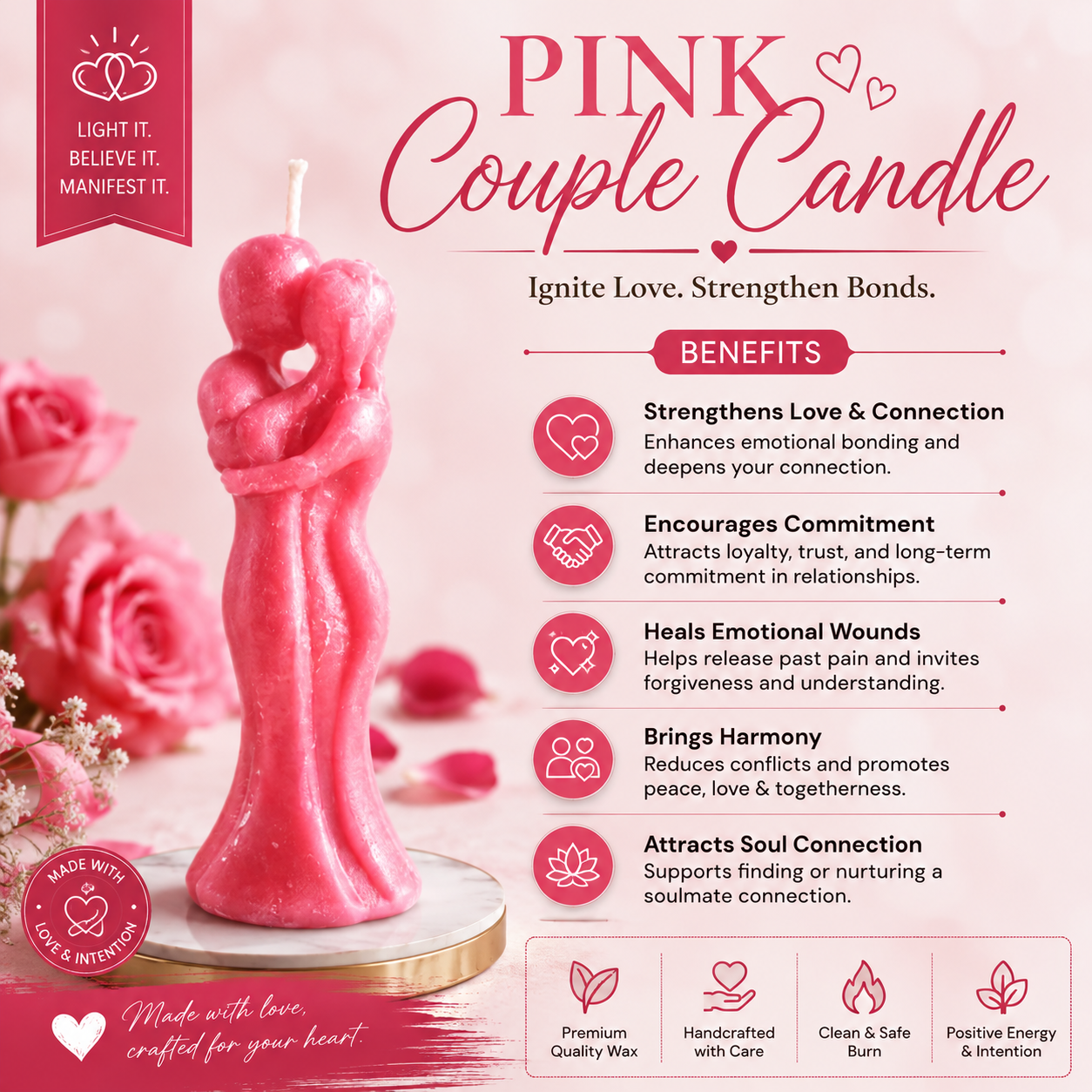 Pink Couple Candle