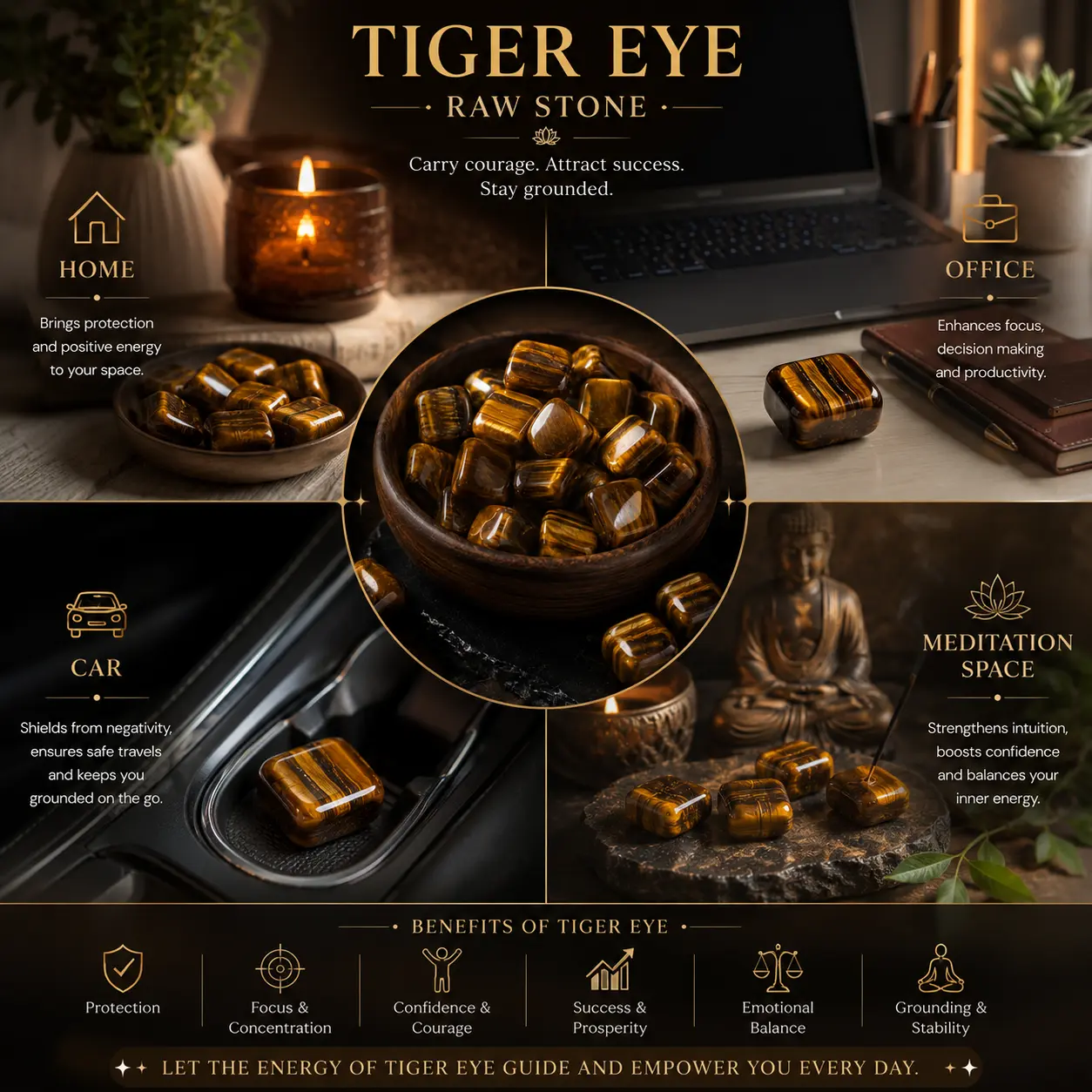 Tiger Eye Raw Stones